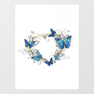 Jewellery Heart with Butterflies Morpho Window Cling