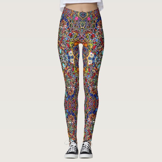 Jewellery inspired leggings colourful (Front)