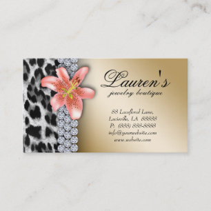 Jewellery Leopard Business Card Lily Flower