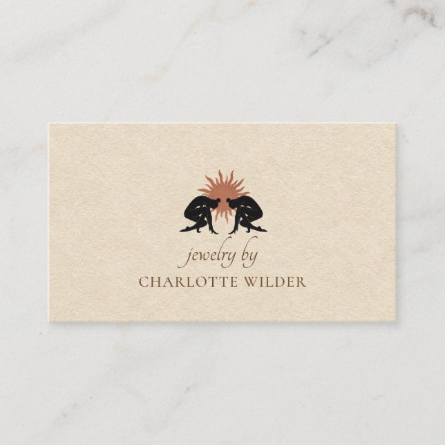Jewellery Maker Boho Terracotta Sun Business Card (Front)