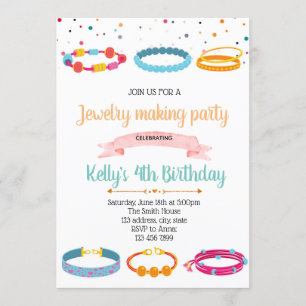 Jewellery making party invitation