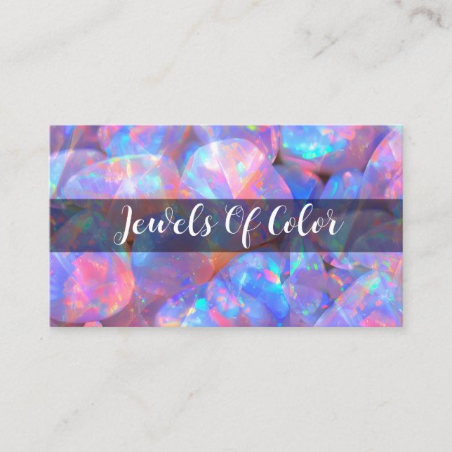 Jewellery Opal Look Colourful Business Cards (Front)