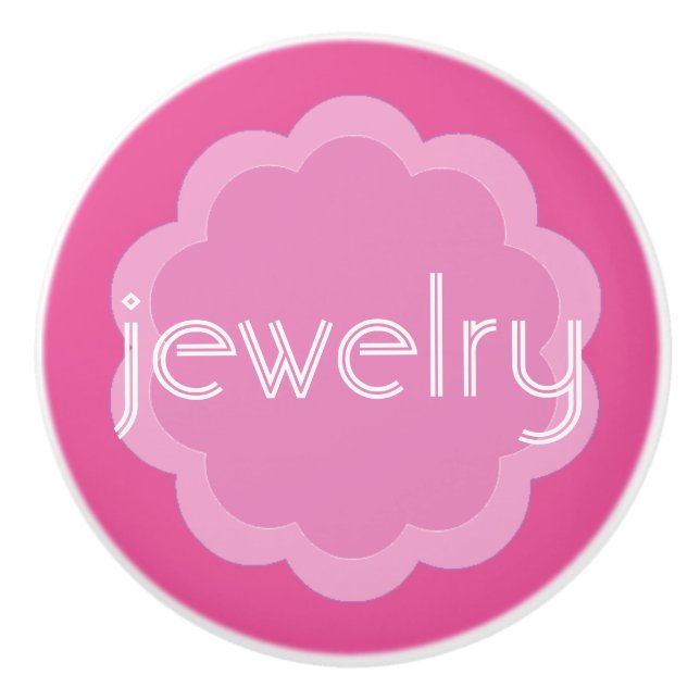 Jewellery organisation pink flower knob (Front)