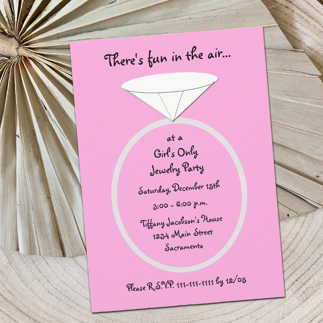 Jewellery Party Invite Giant Ring Invite (Creator Uploaded)