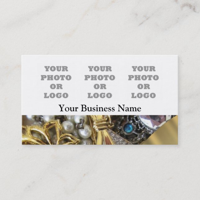 Jewellery  photo logo template business card (Front)