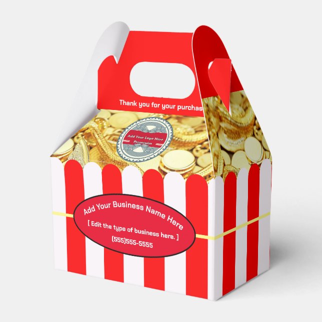 Jewellery | Popcorn Corn Bucket | Party Favour Box (Front Side)