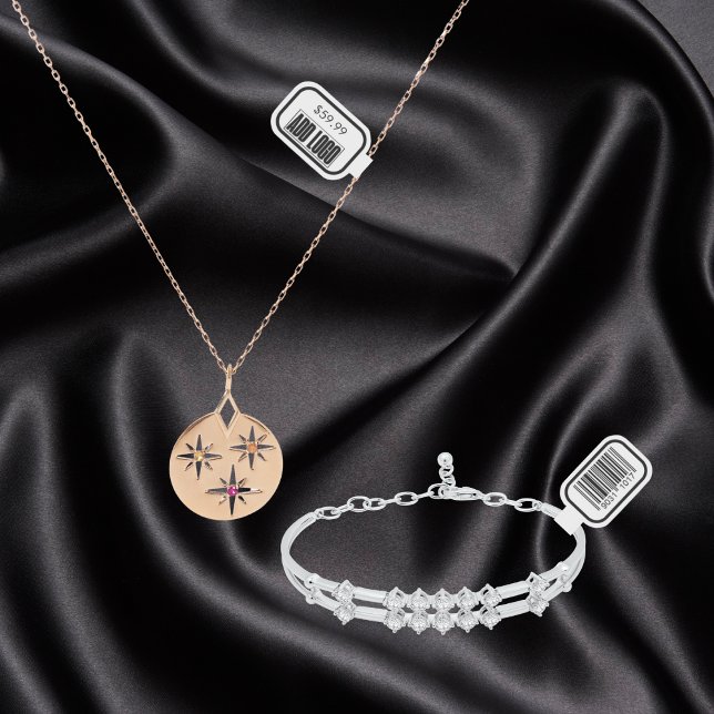 Jewellery Price Label With Business Logo & Barcode (Creator Uploaded)