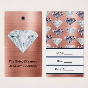 Jewellery Price Tags Diamond Rose Gold with Barcod
