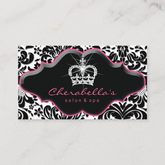 Jewellery Princess Crown Floral Damask Loyalty Car (Front)