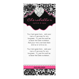 Jewellery Rack Card Damask White Black Pink Floral