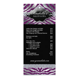 Jewellery Rack Card Zebra Luxury Plum Sparkle