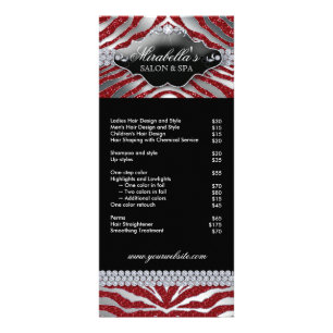 Jewellery Rack Card Zebra Luxury Sparkle Silver