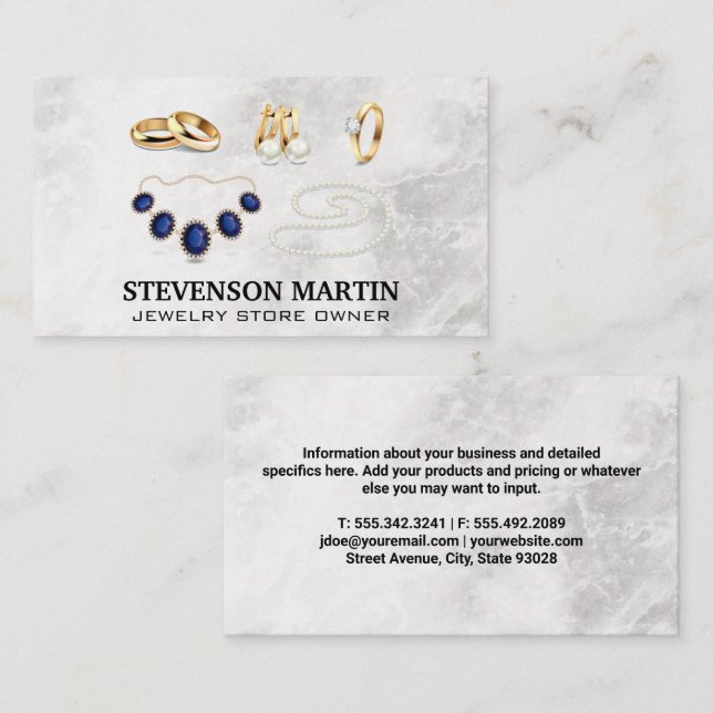 Jewellery | Rings Necklaces Gold Business Card (Front/Back)