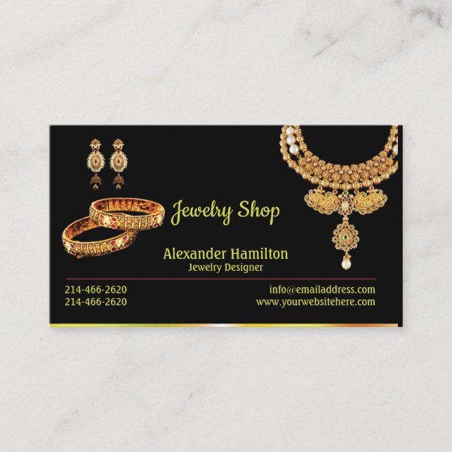 Jewellery Shop Business Card (Front)