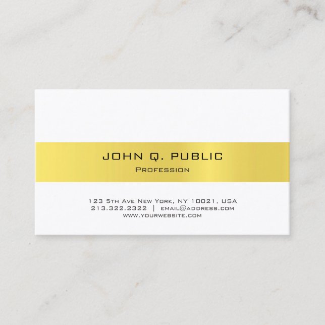 Jewellery Shop Seller Modern Sleek Elegant Gold Business Card (Front)
