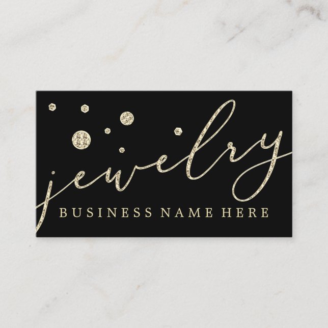 Jewellery Signature Gold Diamond Business Card (Front)