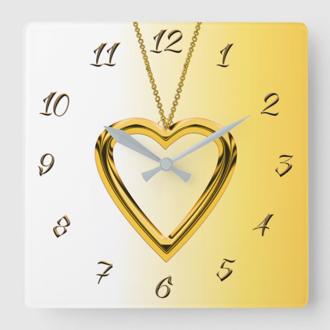 Jewellery Square Wall Clock (Front)