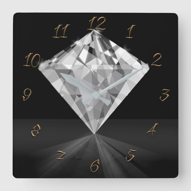 Jewellery Square Wall Clock (Front)