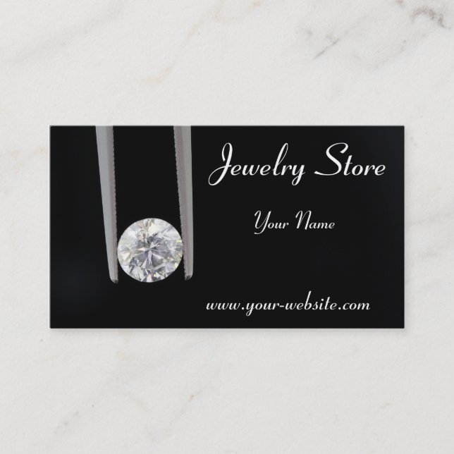 Jewellery Store One Carat Diamond Business Card (Front)