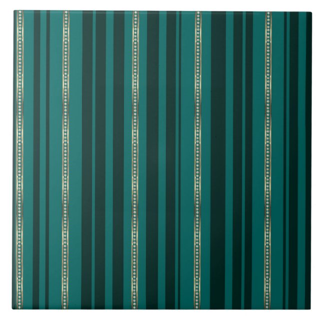 Jewellery Striped Green Tile (Front)