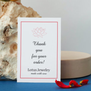 Jewellery thank you for your order product packagi card