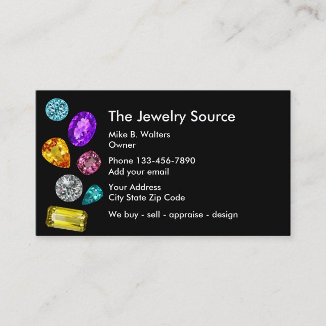 Jewellery Theme Business Profile Cards Template (Front)