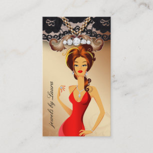 Jewellery Woman Gold Lace Business Card