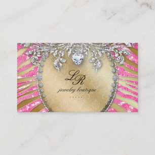 Jewellery Zebra Business Card Cool Sequins Heart