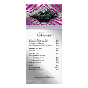 Jewellery Zebra Fleur de lis Sparkle Hot Pink Menu