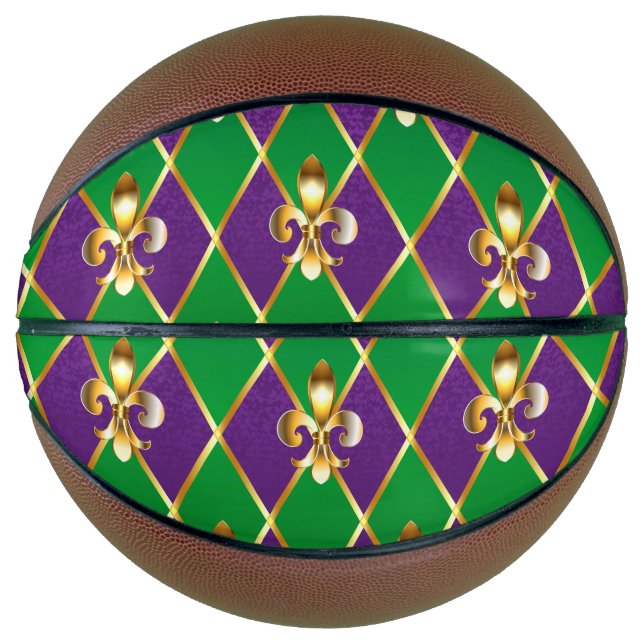 Jewelry Background Mardi Gras Basketball (Front)