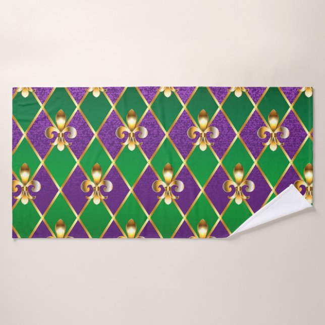 Jewelry Background Mardi Gras Bath Towel (Bath Towel)