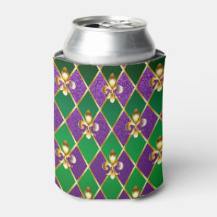 Jewelry Background Mardi Gras Can Cooler