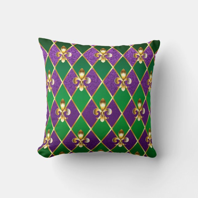 Jewelry Background Mardi Gras Cushion (Front)