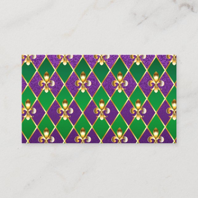 Jewelry Background Mardi Gras Enclosure Card (Front)