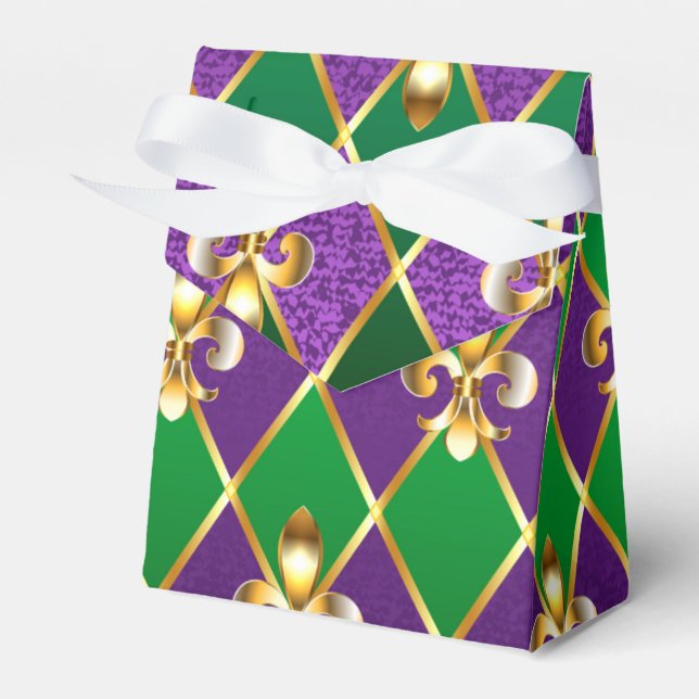 Jewelry Background Mardi Gras Favour Box (Front Side)