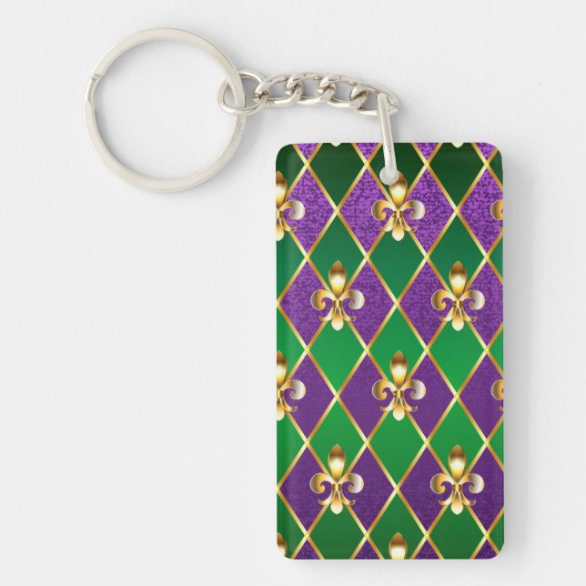 Jewelry Background Mardi Gras Key Ring (Front)