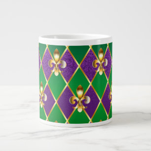 Jewelry Background Mardi Gras Large Coffee Mug