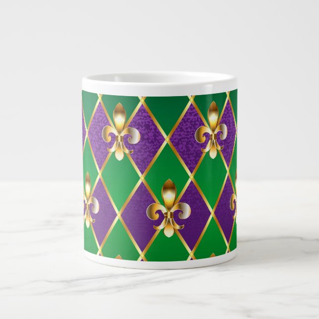 Jewelry Background Mardi Gras Large Coffee Mug (Front)