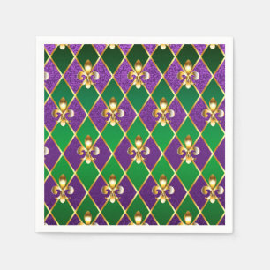 Jewelry Background Mardi Gras Napkin