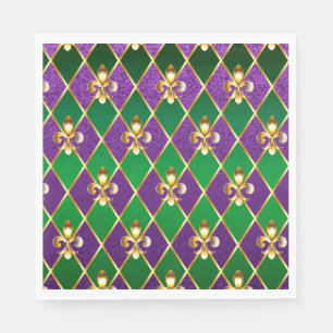 Jewelry Background Mardi Gras Napkin