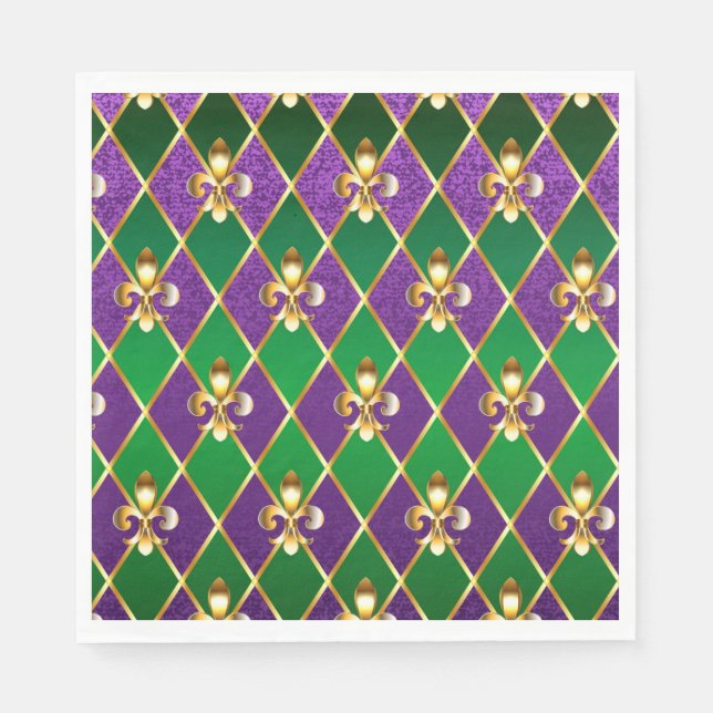 Jewelry Background Mardi Gras Napkin (Front)