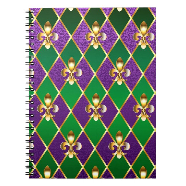 Jewelry Background Mardi Gras Notebook (Front)