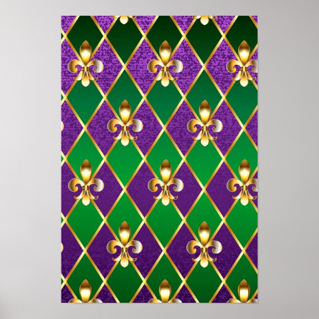 Jewelry Background Mardi Gras Poster (Front)