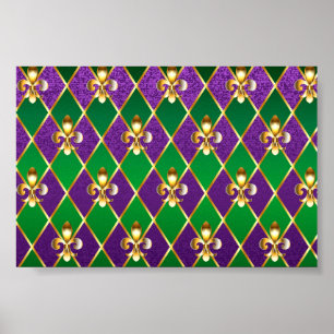Jewelry Background Mardi Gras Poster