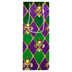 Jewelry Background Mardi Gras Wine Gift Bag
