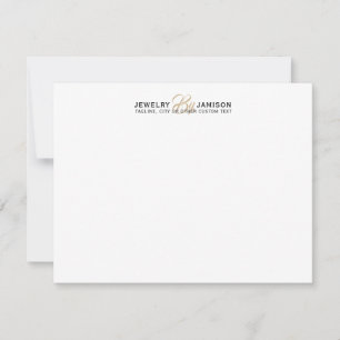 JEWELRY BY Personal Name Brand Business Gold White Card