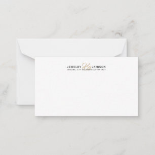 JEWELRY BY Personal Name Brand Business Gold White Card