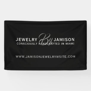 JEWELRY BY Personal Name Brand Business Silver Bla Banner