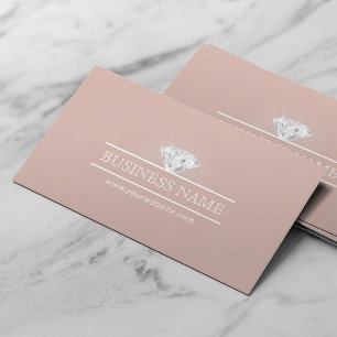 Jewelry Design Diamond jewellery Dusty Rose Gold Business Card