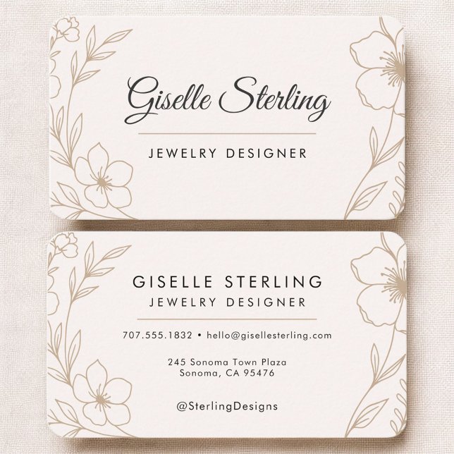 Jewelry Designer Floral Business Card (Creator Uploaded)